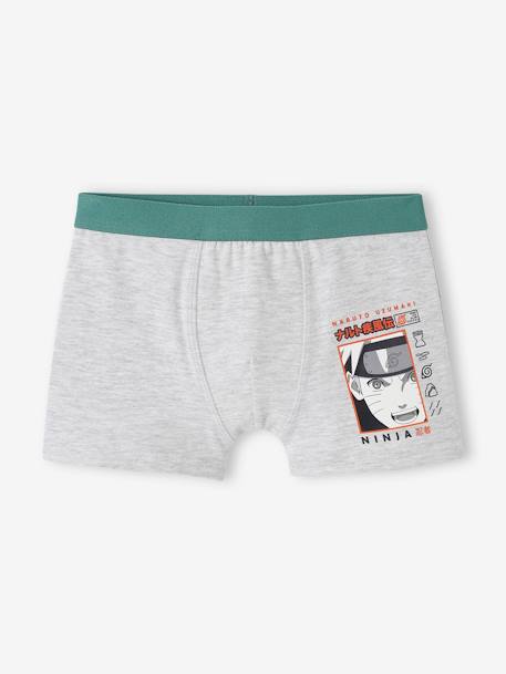 Lote de 3 boxers Naruto Uzumaki®, para criança verde-menta 