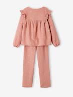 Pijama de Natal, em gaze de algodão, para menina rosa-blush 