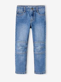 As Calças indestrutíveis-Menino 2-14 anos-Jeans direitos Morfológicos e indestrutíveis, "waterless", para menino, medida das ancas Estreita