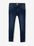 Jeans slim indestrutíveis, para menino AZUL ESCURO LISO+stone 