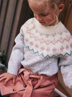 Menina 2-14 anos-Camisolas, casacos de malha, sweats-Camisola em jacquard, para menina