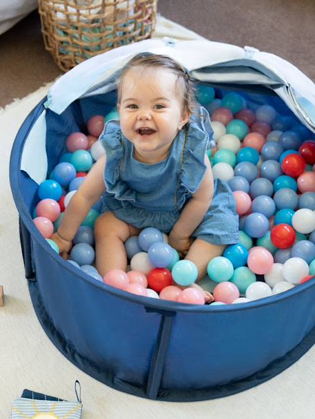 Berço de viagem e parque anti-UV para brincar Babyni da BABYMOOV AZUL MEDIO LISO COM MOTIVO 