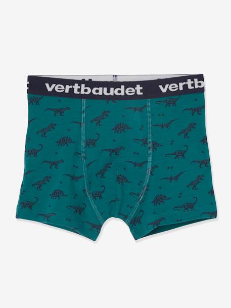 Lote de 5 boxers stretch Dinossauros, para menino CINZENTO CLARO ESTAMPADO 