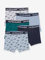 Lote de 5 boxers stretch Dinossauros, para menino CINZENTO CLARO ESTAMPADO 