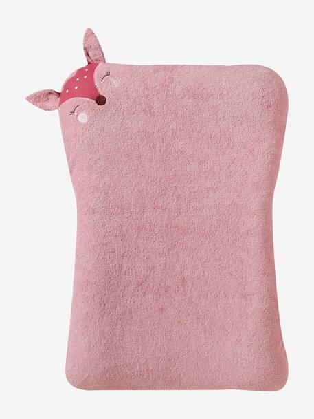 Lote de 2 capas para colchão de mudas, animais, em turco noz pecã+rosa-blush 