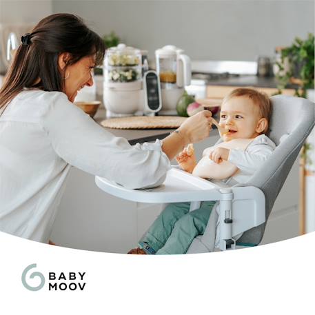 Robot multifunções BABYMOOV Nutribaby+ bege+Cinzento medio liso+verde 