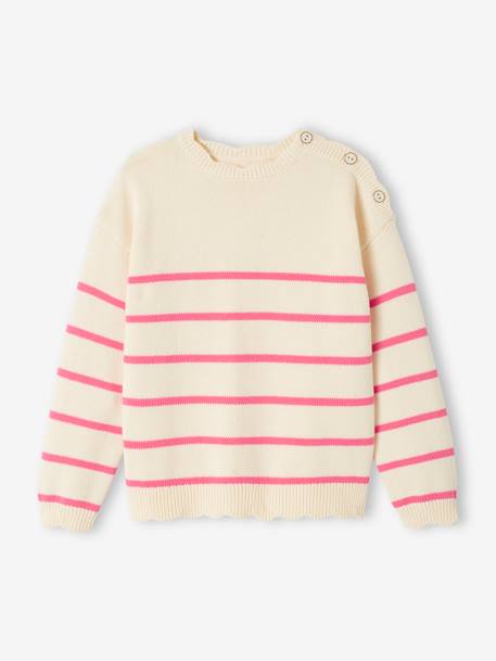 Camisola fantasia estilo marinheiro, para menina riscas marinho+rosa-bombom+rosado 