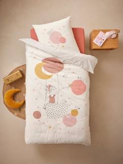 Têxtil-lar e Decoração-Roupa de cama criança-Capas de edredon-Conjunto capa de edredon + fronha de almofada para criança, com algodão reciclado, Princesa Poesia