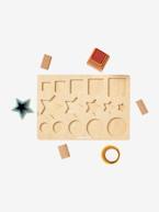 Puzzle com formas em madeira FSC® e silicone branco 