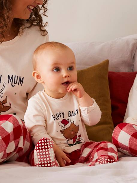 Pijama de bebé, especial Natal, coleção cápsula família cru 