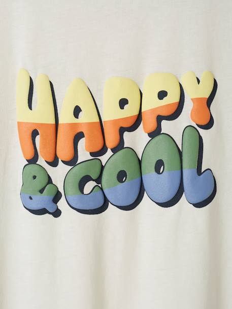 T-shirt 'Happy & cool', para menino bege-areia 