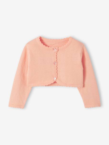 Casaco estilo bolero, para bebé coral 