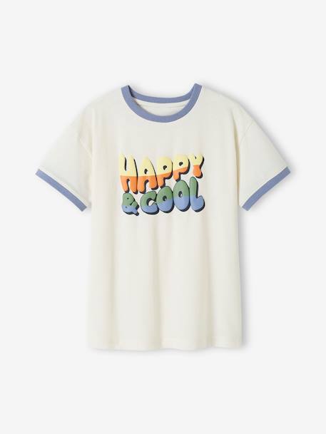 T-shirt 'Happy & cool', para menino bege-areia 