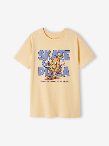 T-shirt com mascote, para menino amarelo+lavanda 