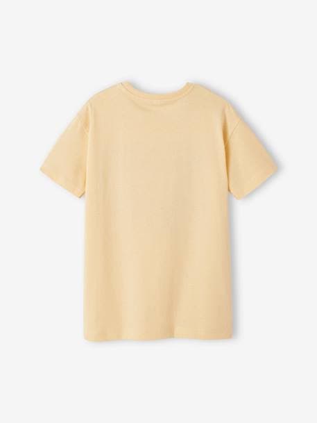 T-shirt com mascote, para menino amarelo+lavanda 