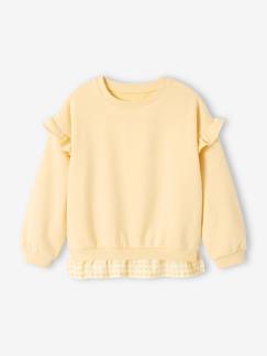 Personalizáveis-Menina 2-14 anos-Camisolas, casacos de malha, sweats-Sweat bimatéria com folhos, para menina