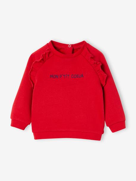 Sweat em moletão, personalizável, para bebé vermelho 