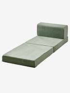 Sofá-cama sem apoio de braços, em bombazina verde 