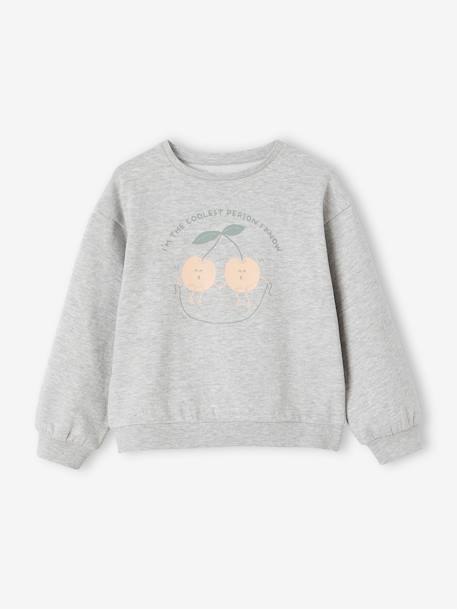 Sweat Basics com motivo, para menina baunilha+cinza mesclado+rosa+verde-acinzentado 