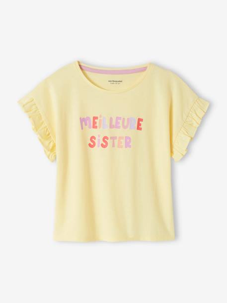 Pijama 'Meilleure Sister', para menina amarelo-pastel 