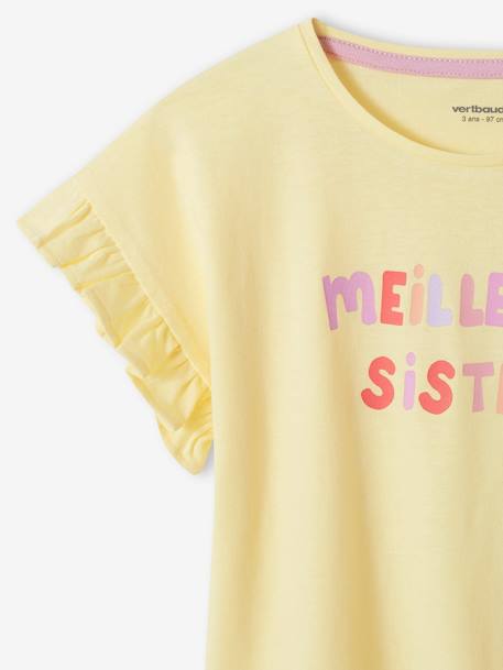 Pijama 'Meilleure Sister', para menina amarelo-pastel 