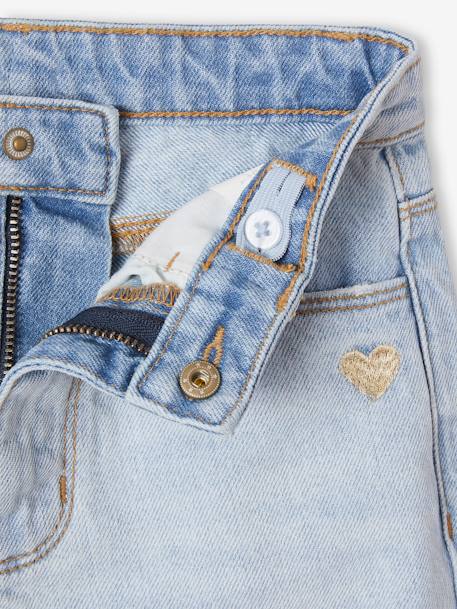 Jeans largos, bases desfiadas, para menina azul-céu+azul-ganga+ganga bleached+ganga cinzenta+stone 