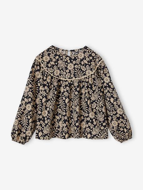 Blusa, para menina cinzento estampado 