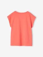 T-shirt lisa Basics, mangas curtas, para menina coral+cru+tangerina 
