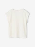 T-shirt lisa Basics, mangas curtas, para menina coral+cru 