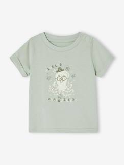Algodão Biológico-T-shirt mini totem de mangas curtas, para bebé