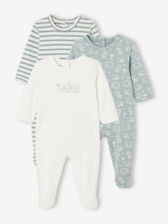 Bebé 0-36 meses-Pijamas, babygrows-Lote de 3 pijamas, em interlock, para bebé, BASICS