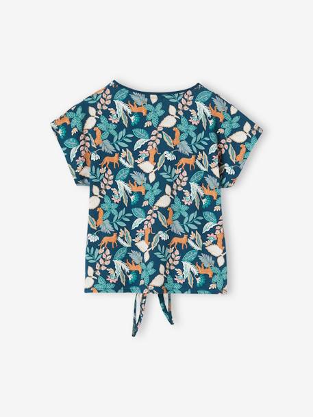 T-shirt estampada, com laço fantasia, para menina baunilha+caqui+cru+ROSA MEDIO ESTAMPADO+verde 