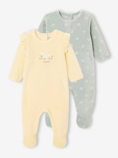 -Lote de 2 pijamas em veludo, para bebé