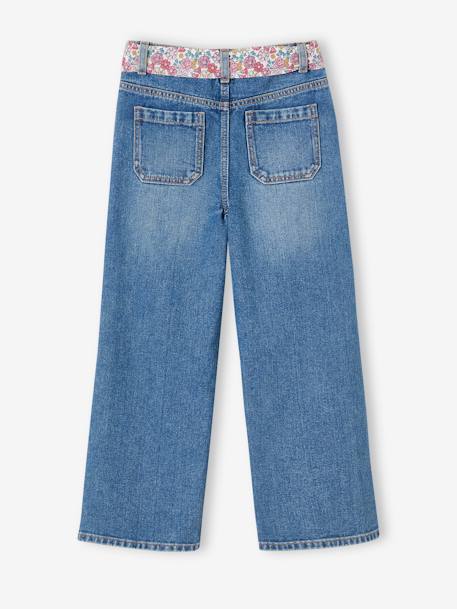 Jeans largos com cinto às flores, para menina stone 