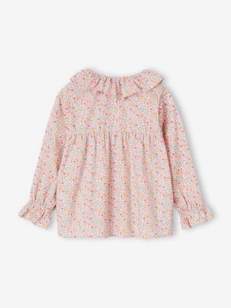 Blusa estampada às flores, para menina cru+rosa+rosa-blush+verde-abeto+verde-água 