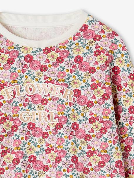 Sweat com flores, para menina rosa 