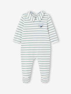 Bebé 0-36 meses-Pijamas, babygrows-Pijama às riscas, em interlock, para bebé