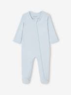 Lote de 3 pijamas em jersey, abertura com fecho, BASICS, para bebé azul-cambraia+cappuccino 