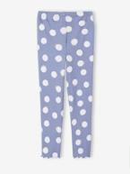 Leggings estampadas, em malha canelada, para menina azul-cambraia+cru+marinho+rosa-velho 