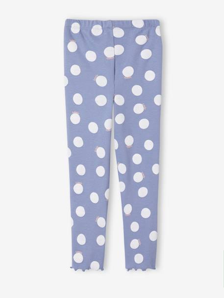 Leggings estampadas, em malha canelada, para menina azul-cambraia+cru+marinho+rosa-velho 