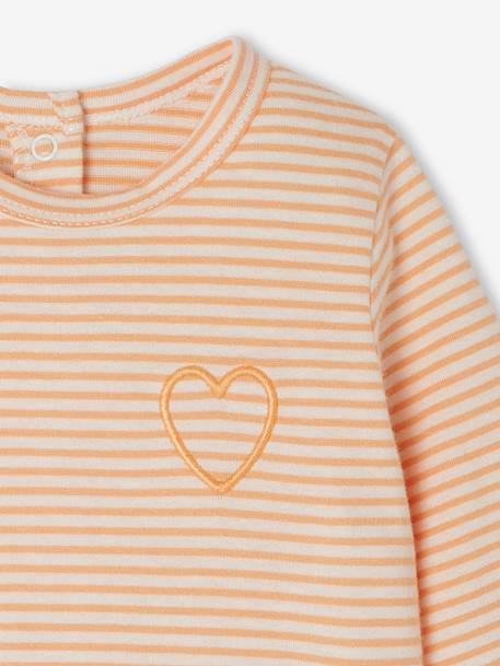 Lote de 2 pijamas 'love', em jersey, para recém-nascido pêssego 