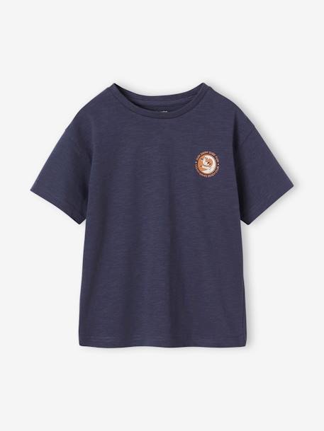 T-shirt com motivo de surf lúdico, para menino azul-noite 