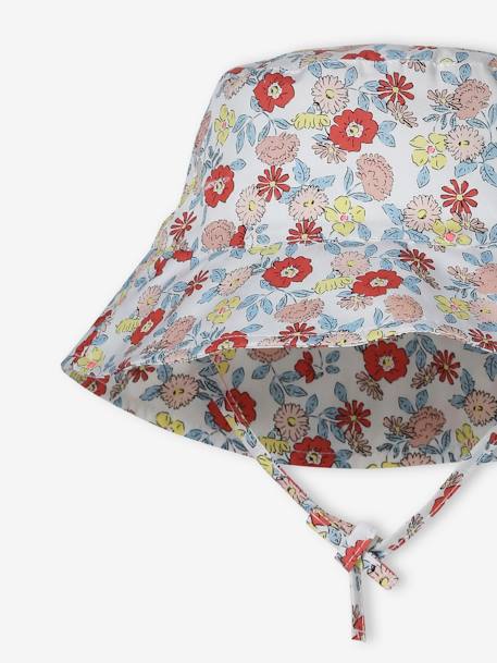 Chapéu estampado modelo capeline, para bebé menina cru 