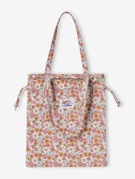 Saco Tote Bag florido alperce-rosado 