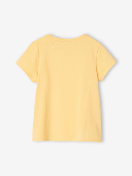 Lote de 3 t-shirts sortidas com detalhes irisados, para menina amarelo-pastel+AZUL ESCURO LISO COM MOTIVO+CASTANHO CLARO LISO COM MOTIVO+marinho+rosa-framboesa+verde-salva 