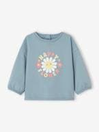 Sweat 'happy flower', para bebé azul-acinzentado 