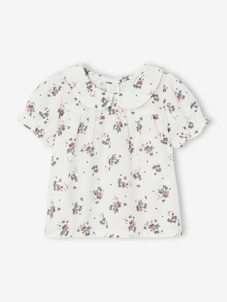 T-shirt florida, de mangas curtas, para bebé cru 