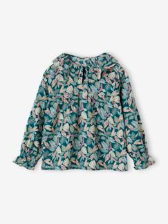 Menina 2-14 anos-Blusa estampada às flores, para menina