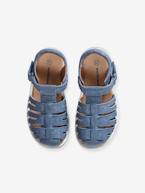 Sandálias com barra autoaderente, para criança, coleção autonomia azul-ganga 