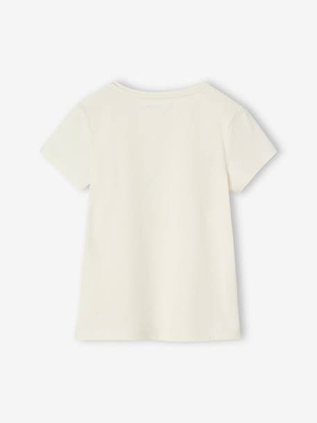 T-shirt com mensagem, para menina baunilha+coral+morango+verde-abeto+vermelho 